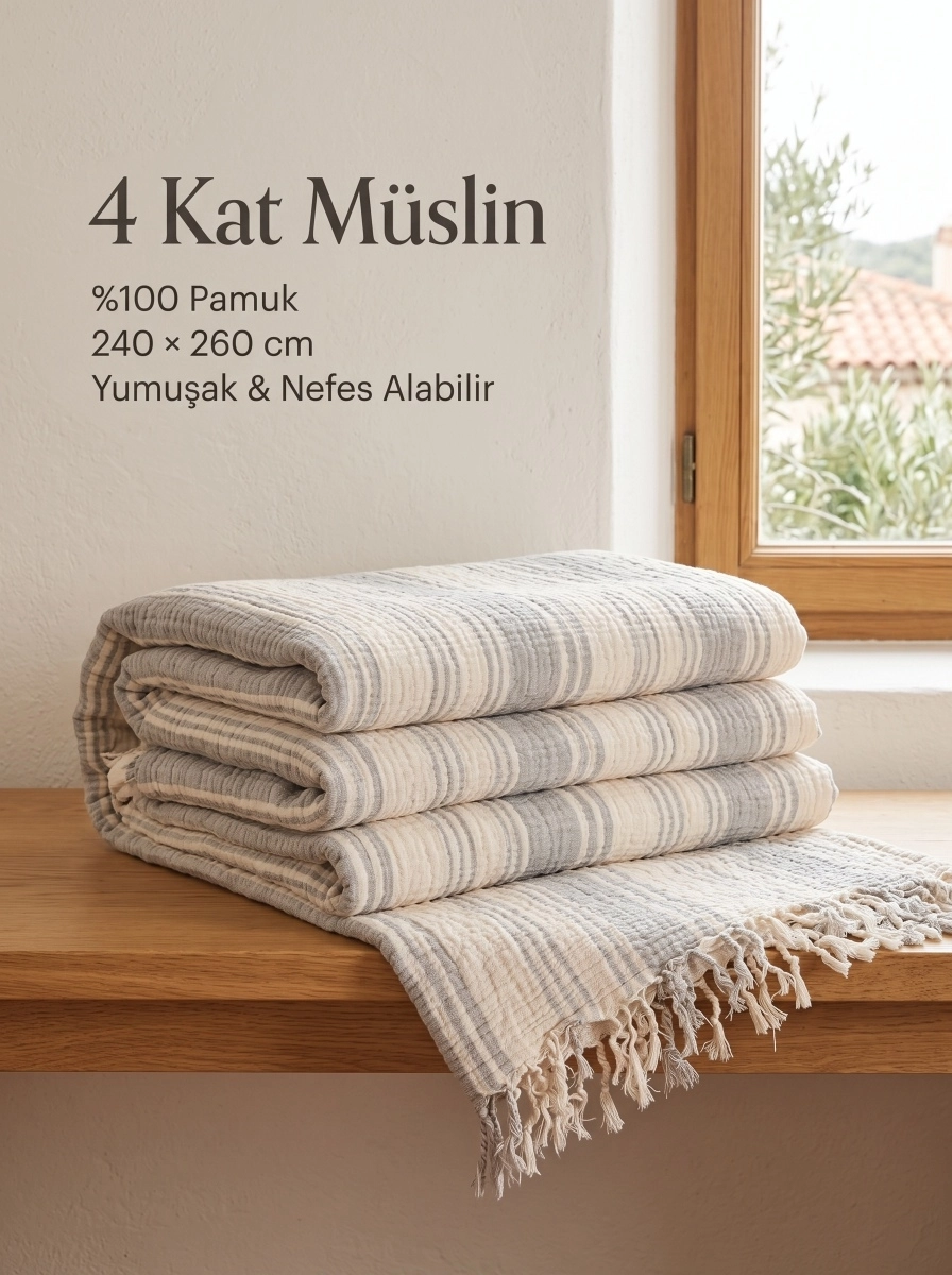 Müslin Pike Çift kişilik 4 Katlı 