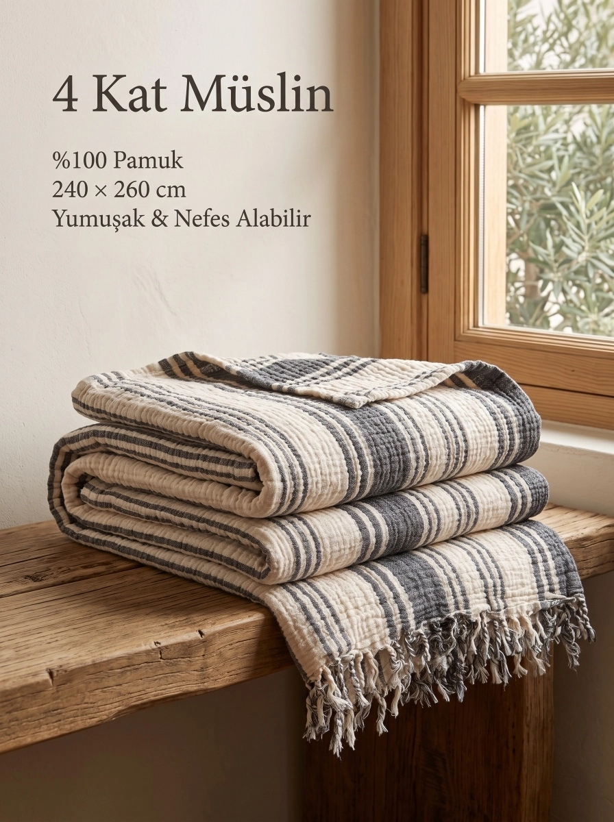 Müslin Pike Çift kişilik 4 Katlı 