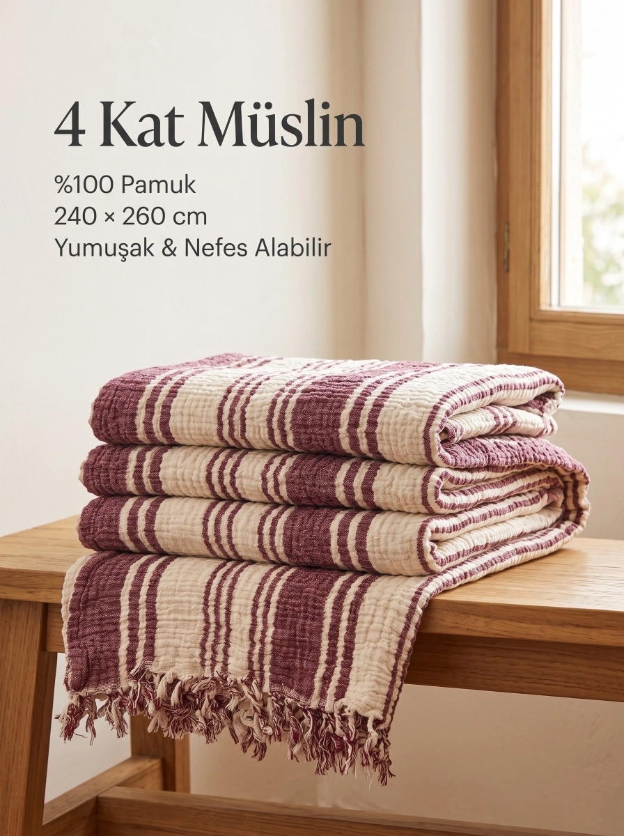 Müslin Pike Çift kişilik 4 Katlı 