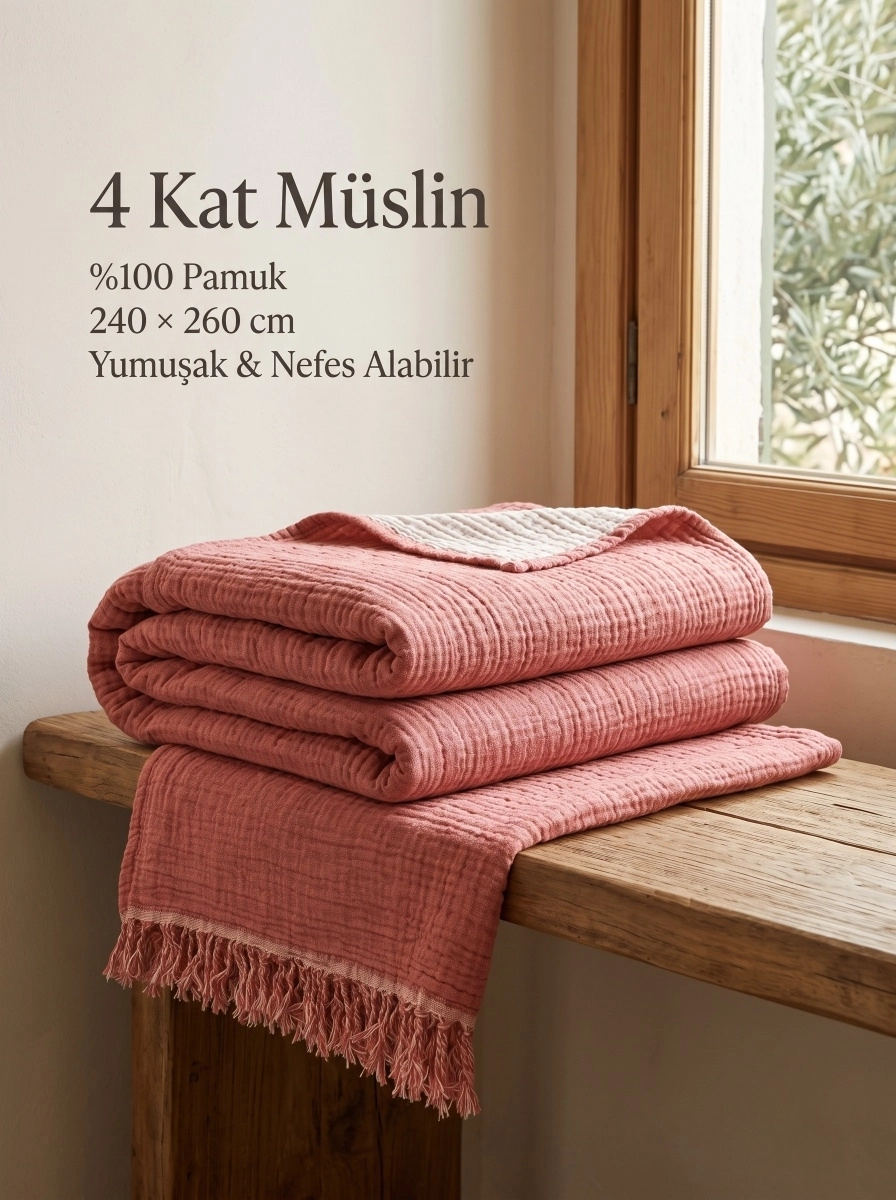 Müslin Pike Çift kişilik 4 Katlı 