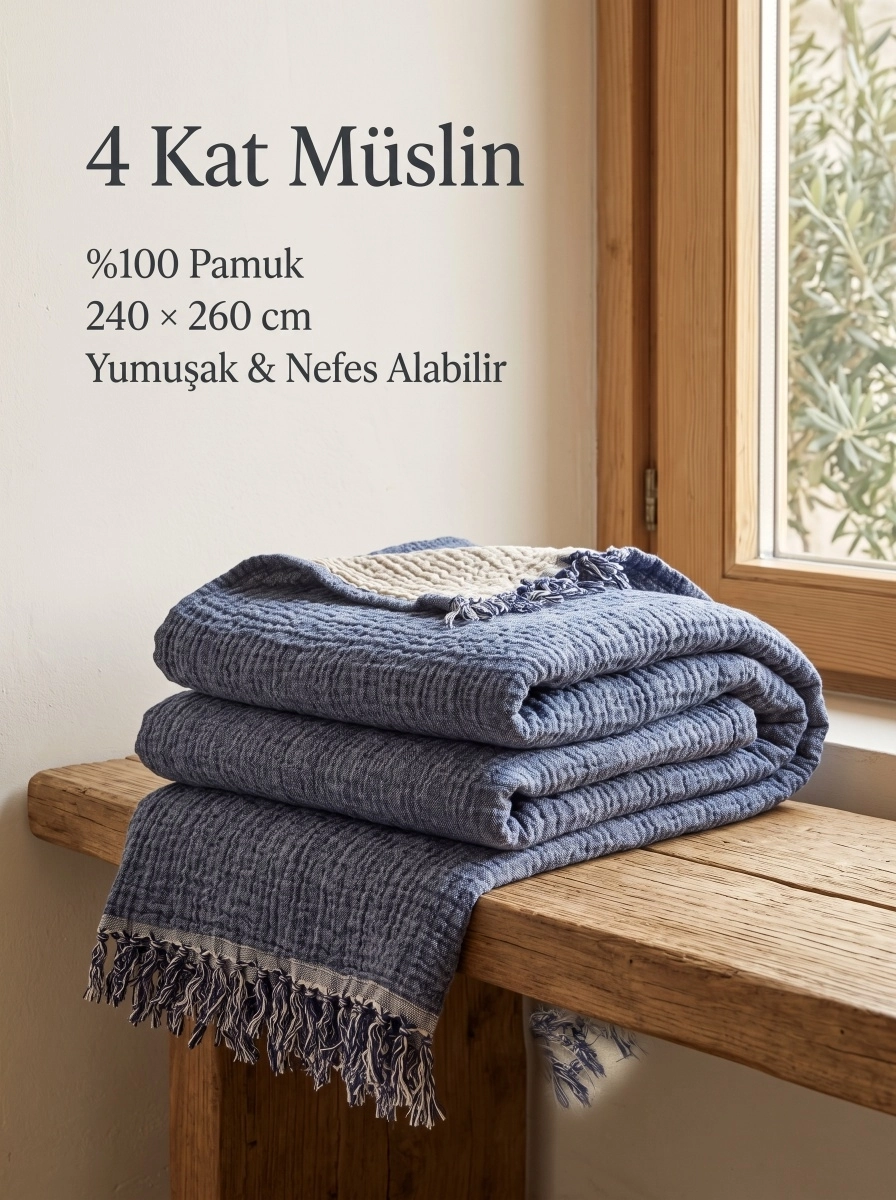 Müslin Pike Çift kişilik 4 Katlı 