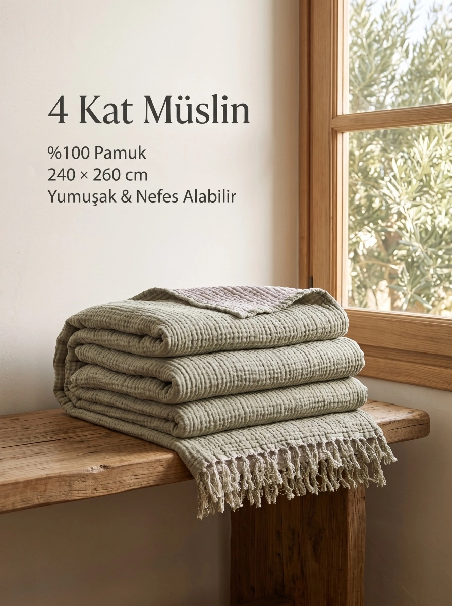 Müslin Pike Çift kişilik 4 Katlı 