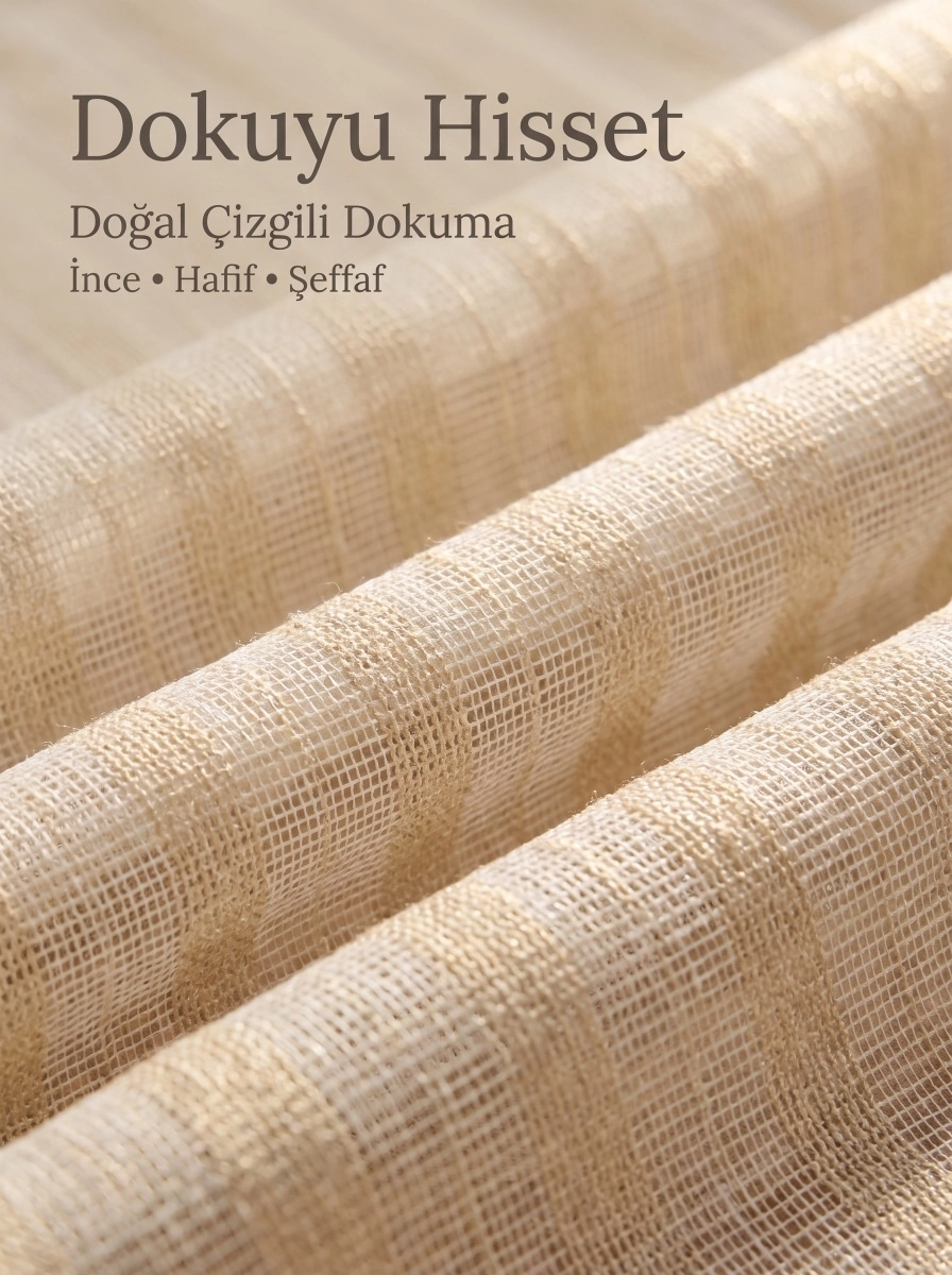 Çizgili desen tül kumaş 4 metre