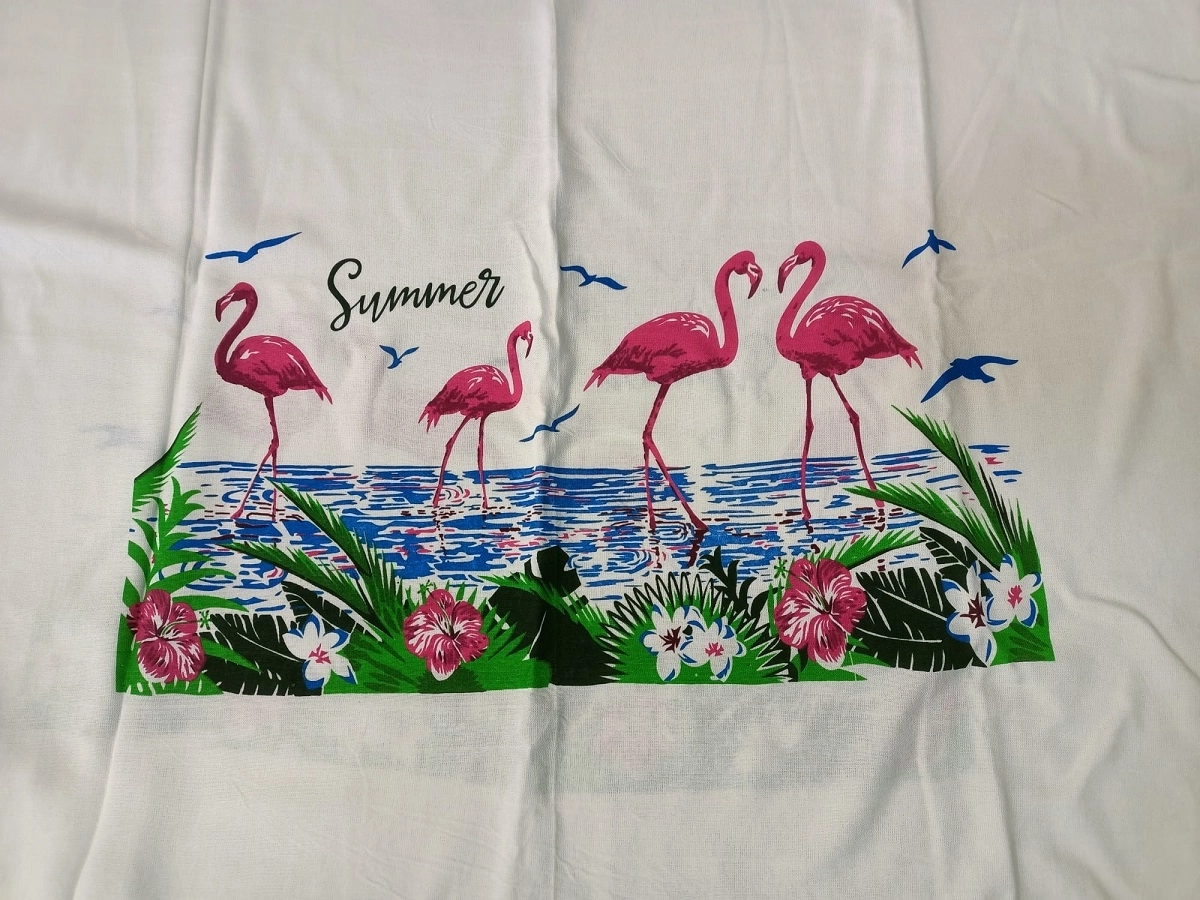 Flores Baskılı Peştemal Flamingo