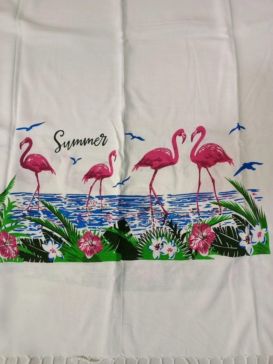 Flores Baskılı Peştemal Flamingo