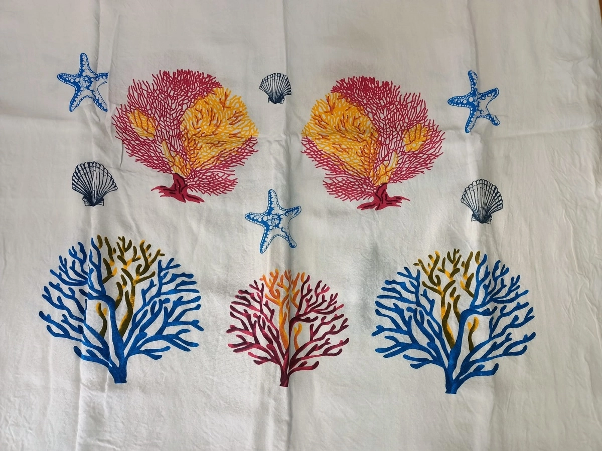 Flores Baskılı Peştemal Mercan