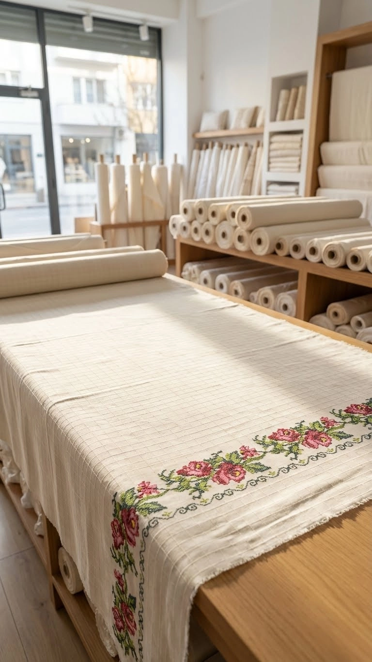 Buldan işi kaneviceli metrelik kumaş.