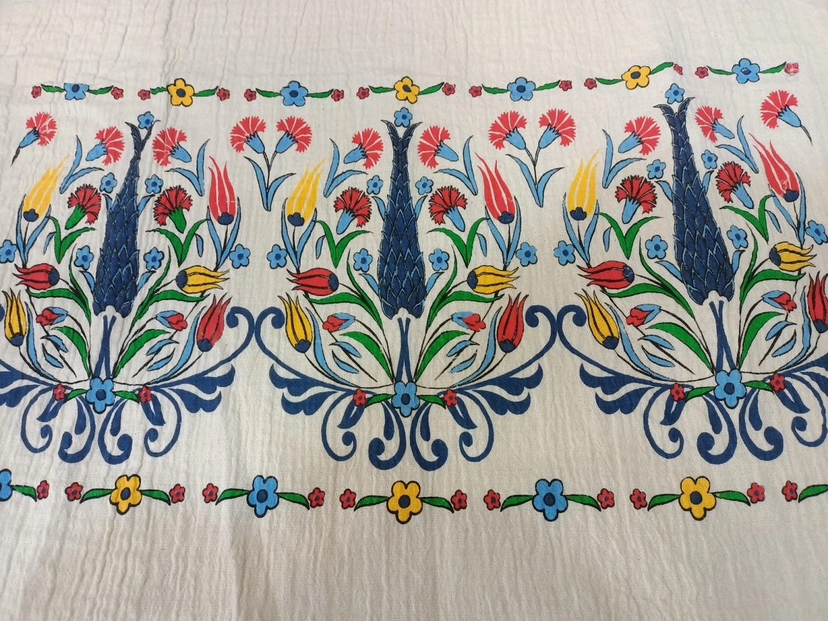 Müslin Baskılı Peştemal Lale Desen