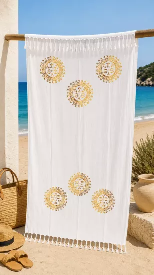 Flores Baskılı Peştemal Güneş