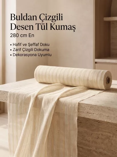 Çizgili desen tül kumaş