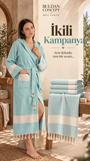 Celena Peştemal Bornoz Set