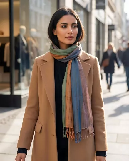 El dokuma floş ipek şal