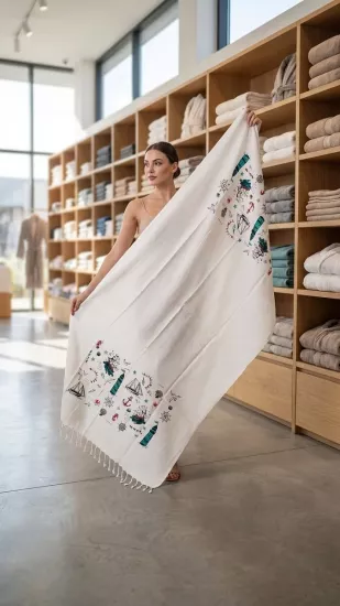 Flores Baskılı Peştemal Deniz feneri