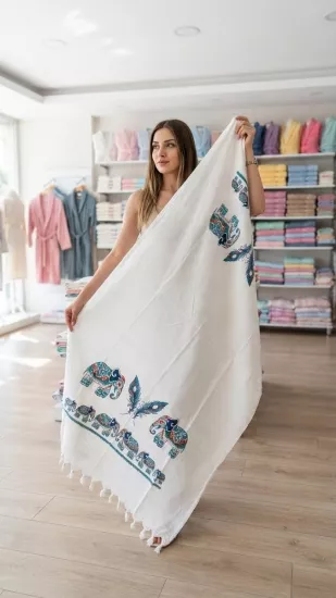 Flores Baskılı Peştemal Fil