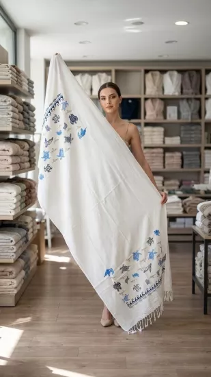 Flores Baskılı Peştemal Mini Caretta