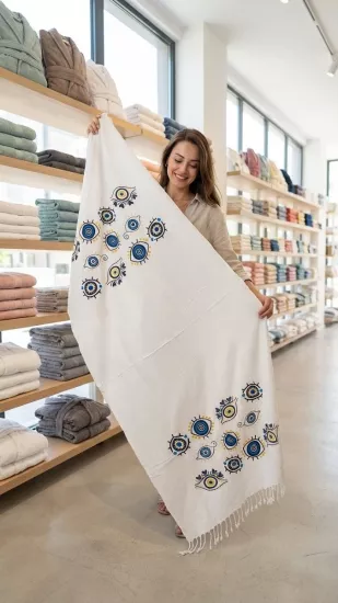 Flores Baskılı Peştemal Nazar