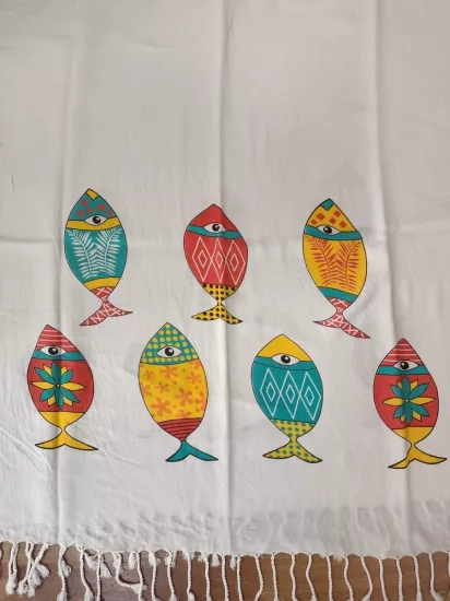 Flores Baskılı Peştemal Renkli Balık