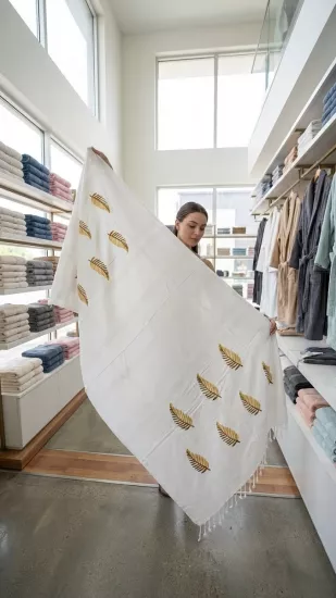 Flores Baskılı Peştemal Başak