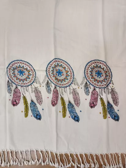 Flores Baskılı Peştemal Tüy