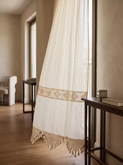 Ara dantelli natural perde