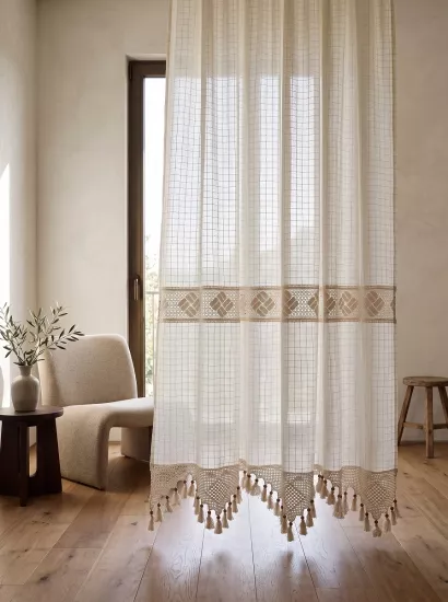 Ara dantelli natural perde