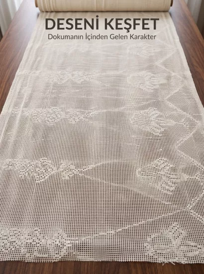 Buldan makrome desen tül kumaş