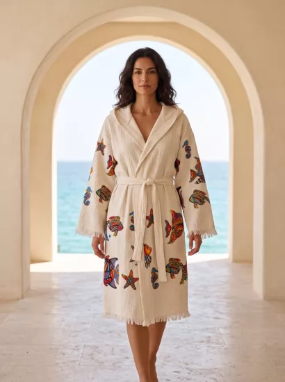 Çift katlı baskılı müslin nemo balık