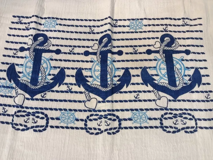 Müslin Baskılı Peştemal Çapa Desen