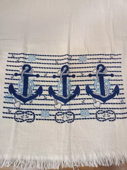 Müslin Baskılı Peştemal Çapa Desen