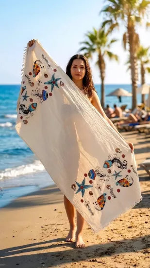 Müslin Baskılı Peştemal Deniz Yıldızı