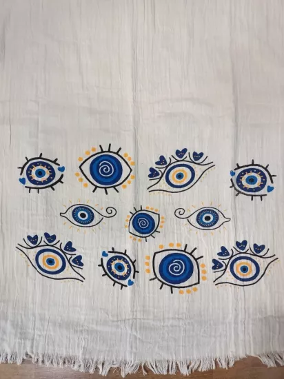 Müslin Baskılı Peştemal Nazar Desen