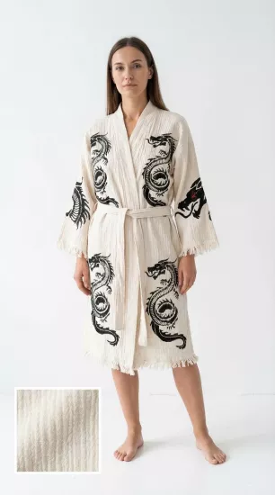 Taş Baskı Kaftan Dragon