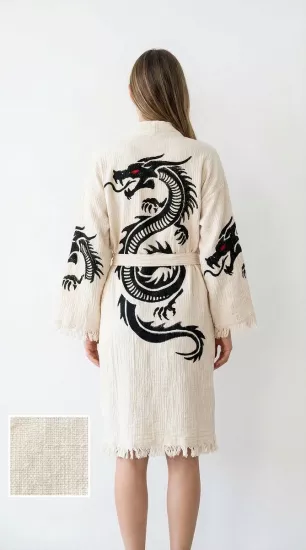 Taş Baskı Kaftan Dragon
