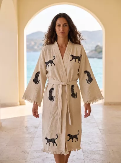 Taş Baskı Kaftan Tiger