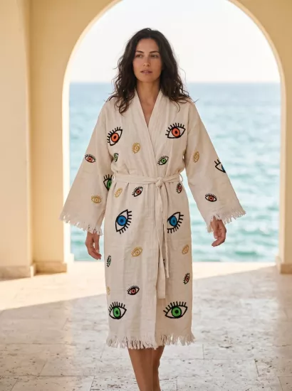 Taş Baskı Kaftan Küçük Göz