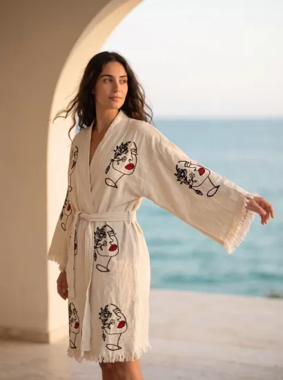 Taş Baskı Kaftan Lady