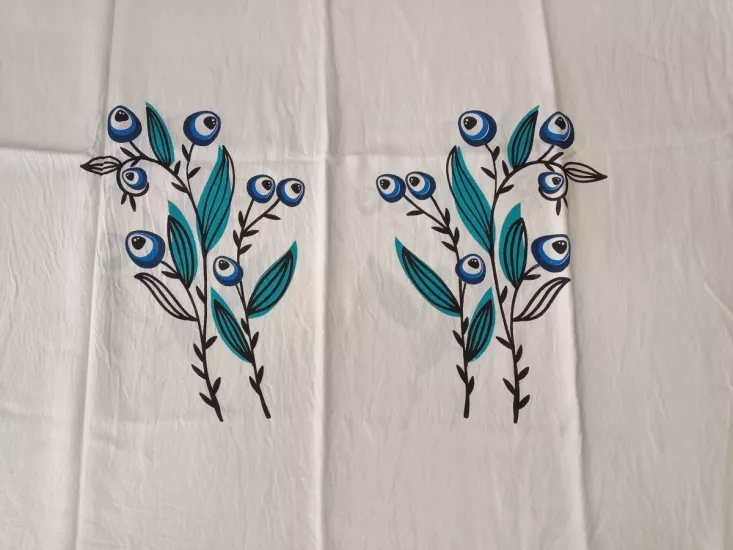 Flores Baskılı Peştemal Zeytin