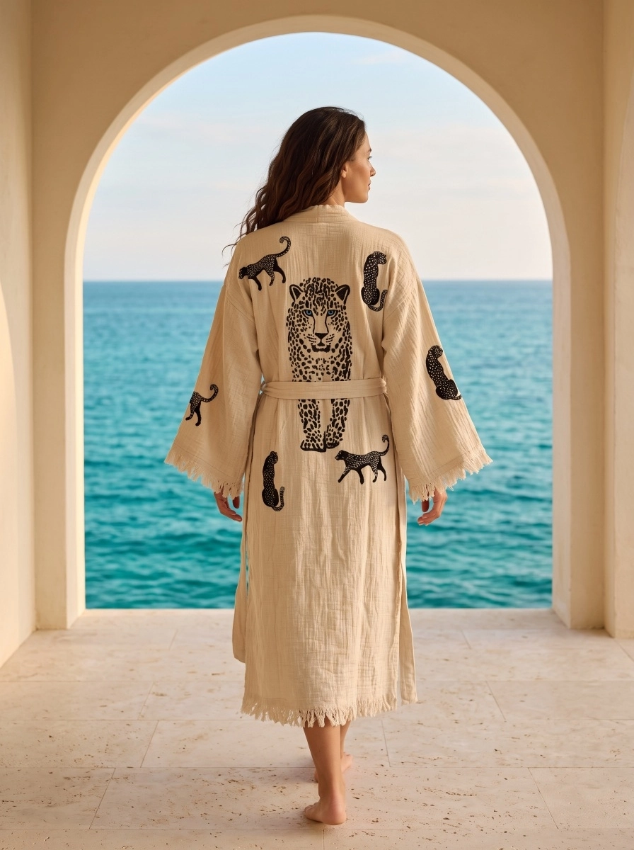 Taş Baskı Kaftan Tiger