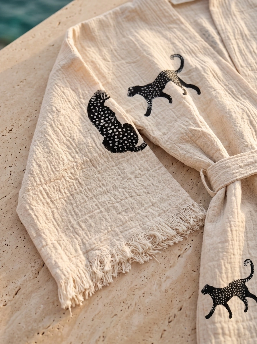 Taş Baskı Kaftan Tiger