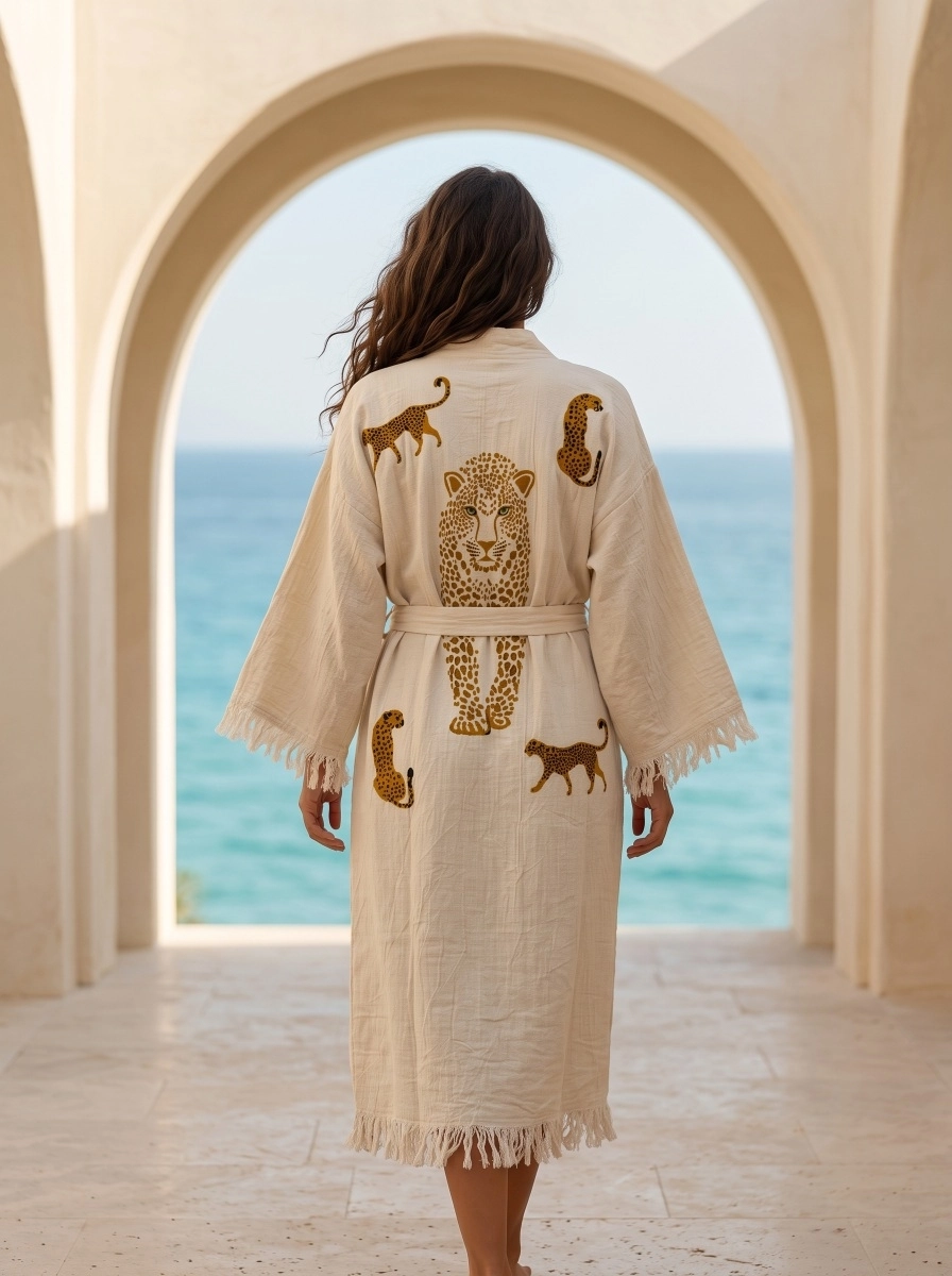 Taş Baskı Tiger Kaftan