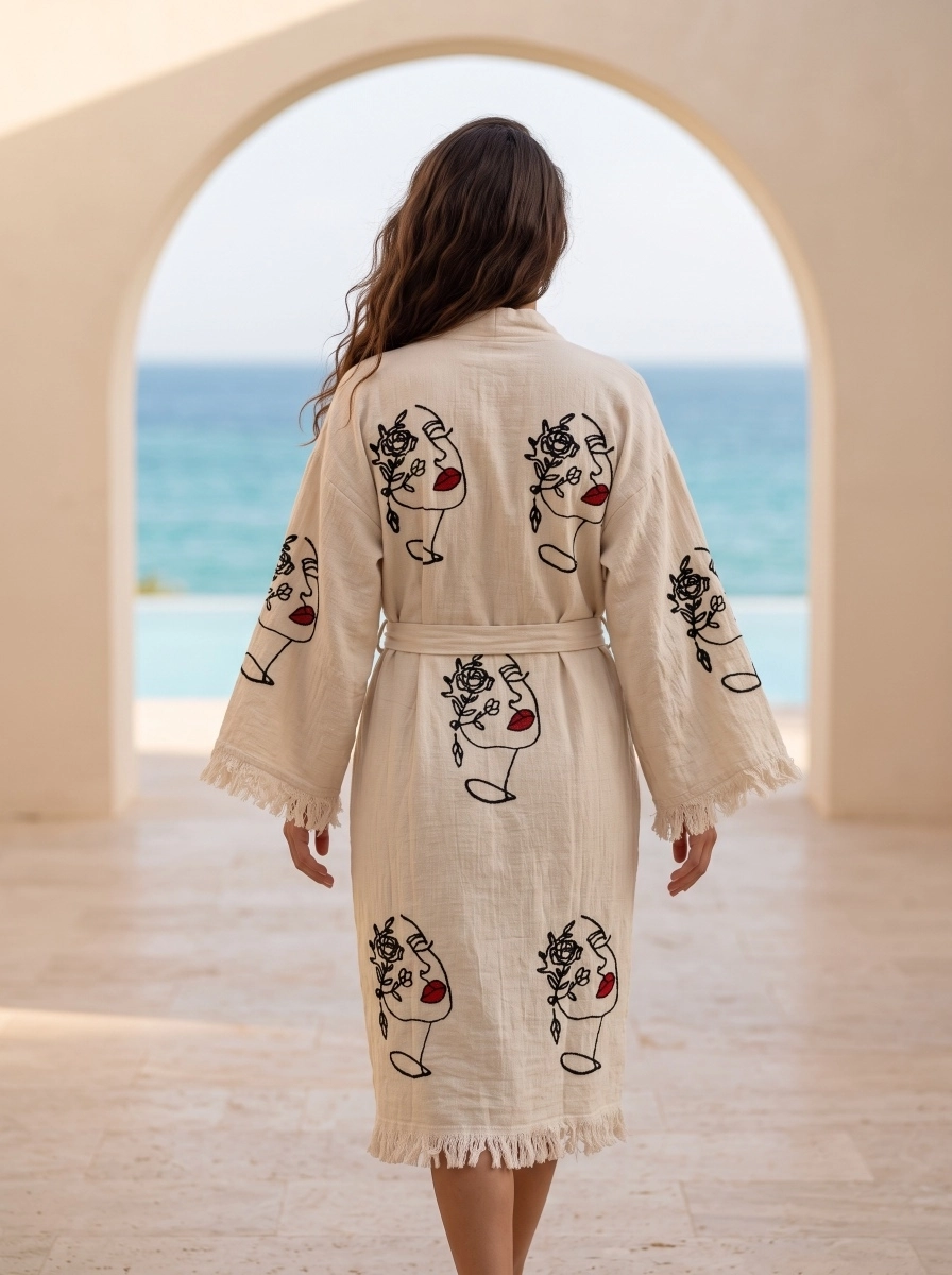 Taş Baskı Kaftan Lady