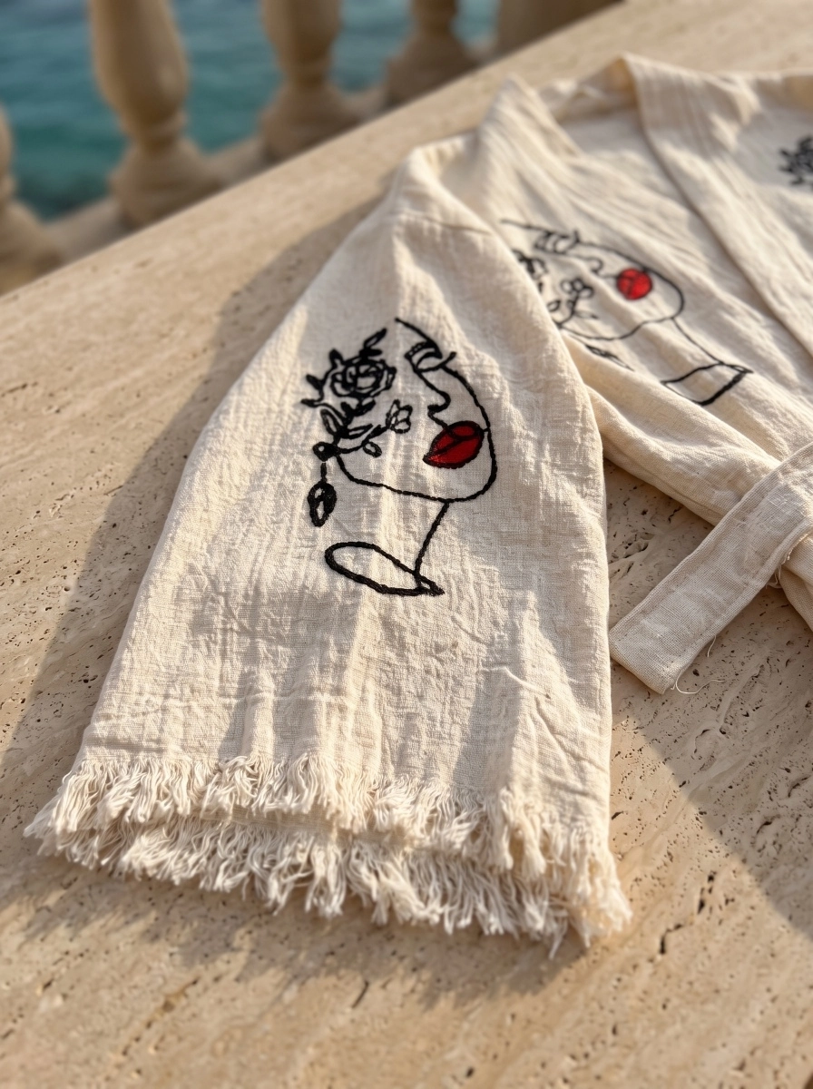 Taş Baskı Kaftan Lady
