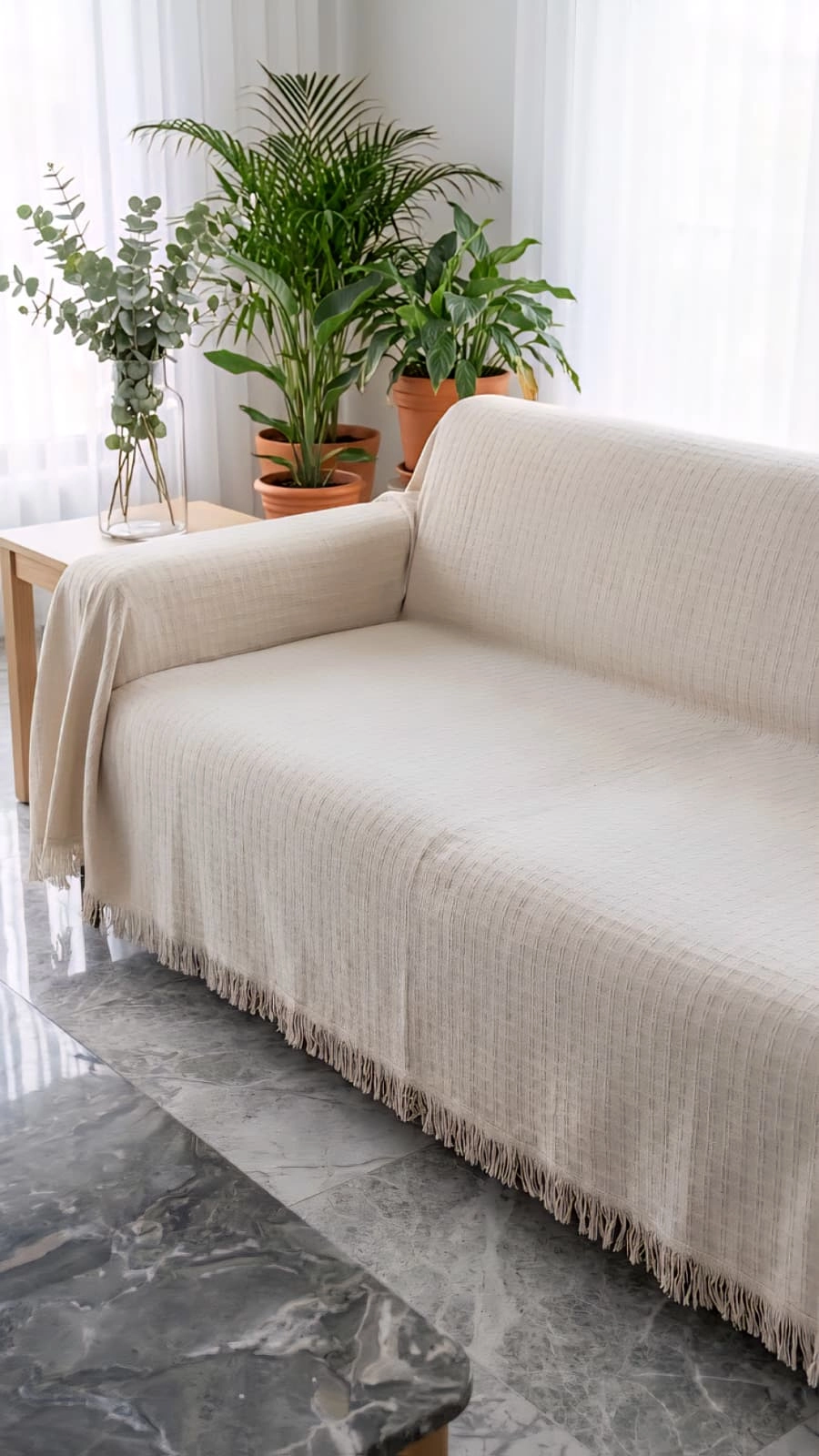 Üçlü koltuk için Buldan örtü