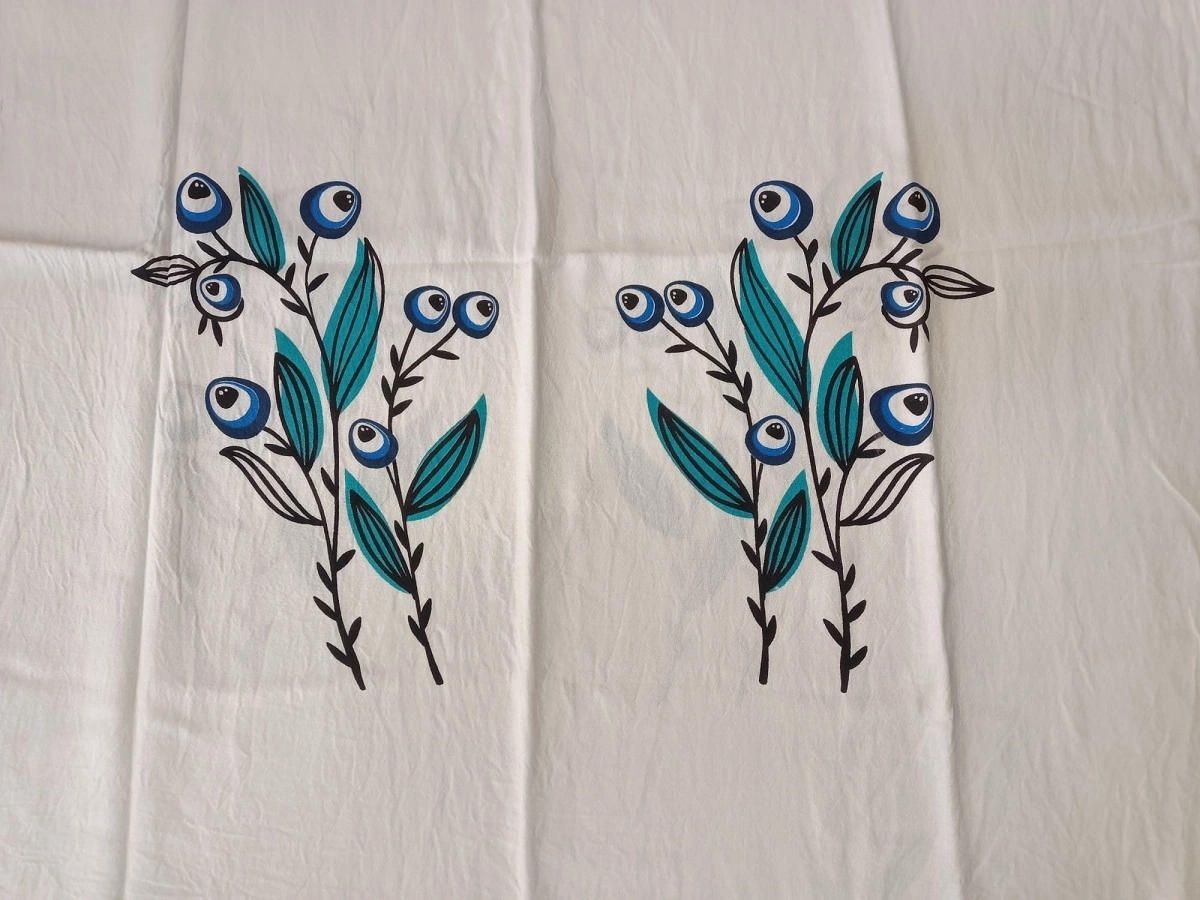 Flores Baskılı Peştemal Zeytin
